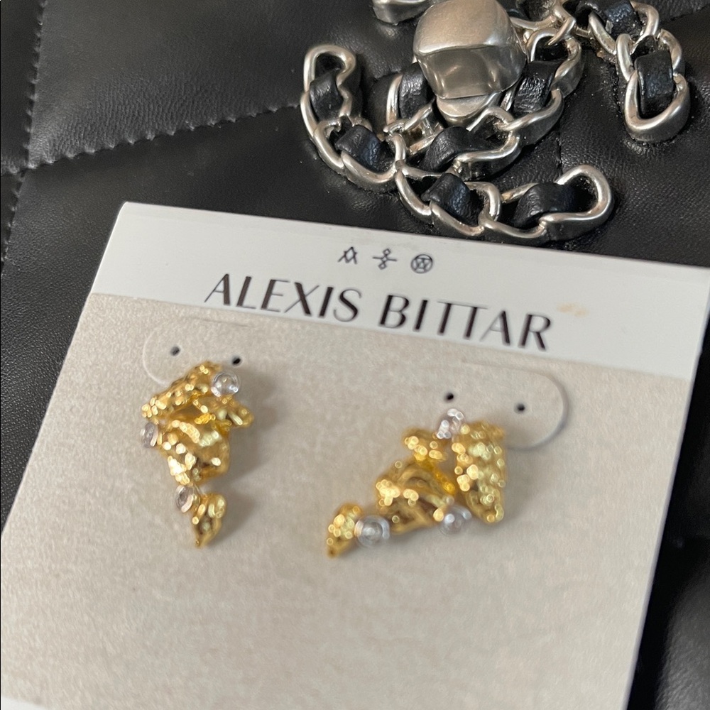 Alexis Bittar Gold and Silver Earrings Rhodium and 18k plated new🌴♥️♥️